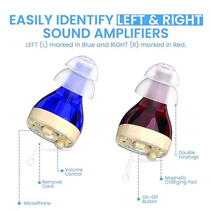 Zingle Rechargeable OTC Hearing Aids Sound Amplifier Comfortable Fit, 30hr Battery
